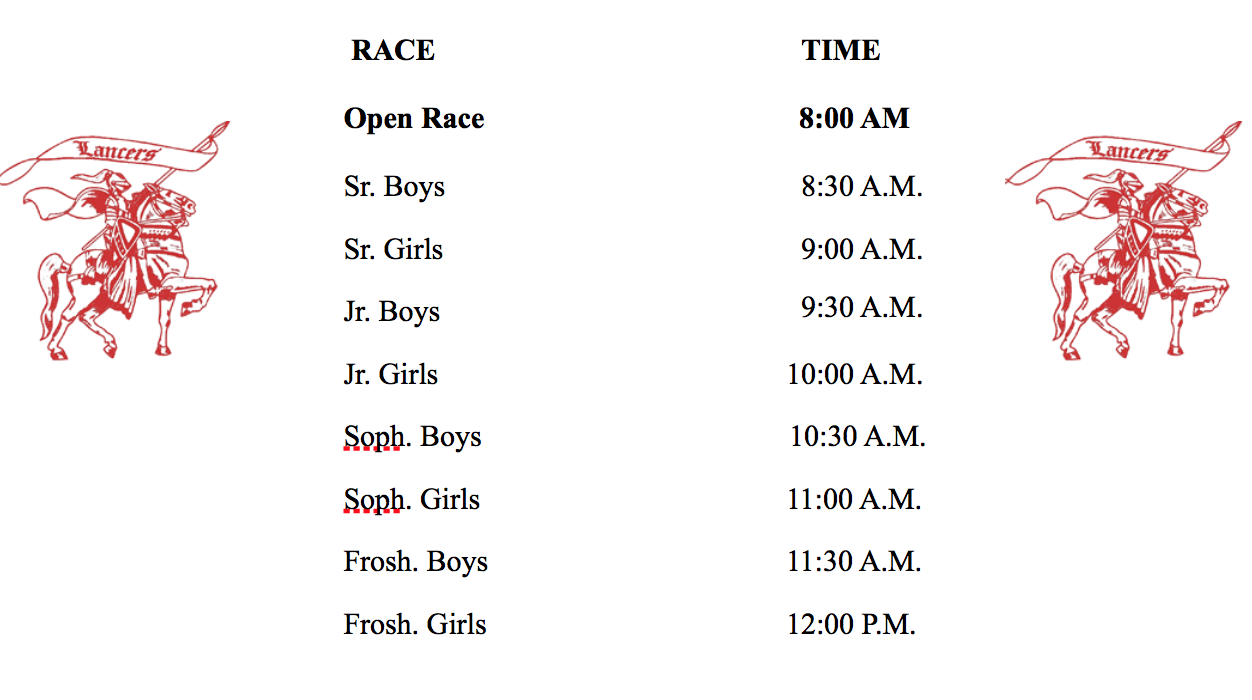 2018-10-13 - Race Schedule